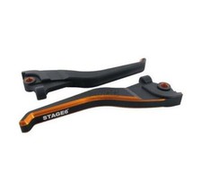 Leviers de frein Stage 6 CNC Dual-Color Noir/Orange MBK Nitro / Aerox