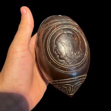 ART POPULAIRE TRAVAIL DE BAGNARD NOIX DE COCO SCULPTE & NAPOLÉON III