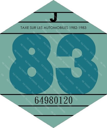 Vignette 1983 voiture - vignette,