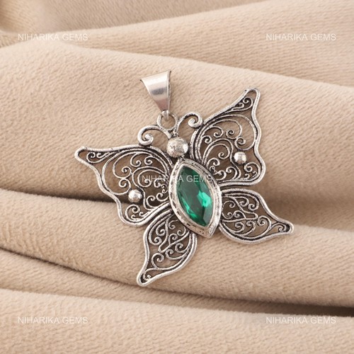 Pendentif pierres émeraude - pendentif,