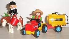 Playmobil - lot 4641 3066 - cavalière et poney- enfant / tracteur / citerne