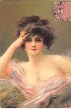 Illustrateur - n°81154 - Frédérique Vallet-Bisson - Jeune femme se tenant l