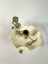 Keller Et Guerin Lunéville Rat De Cave Bougeoir à Main En Bronze Et Faïence