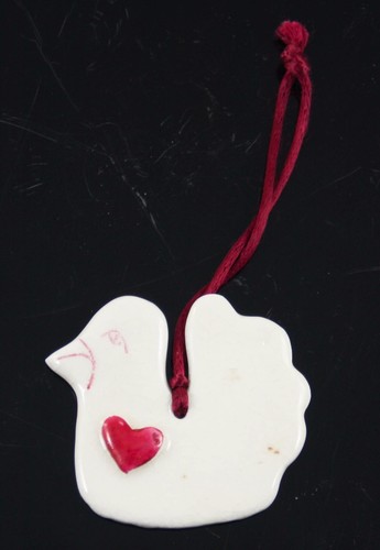 Ceramic white chicken - chicken, bird