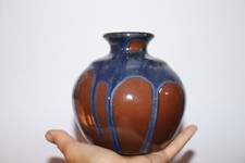  vase boule ancien à coulure