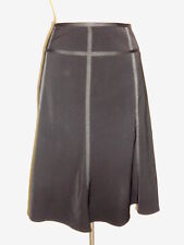 LONGUE PESANTE JUPE EVASE PUPPICK NOIR A LARGE BANDE SATINER TAILLE 42