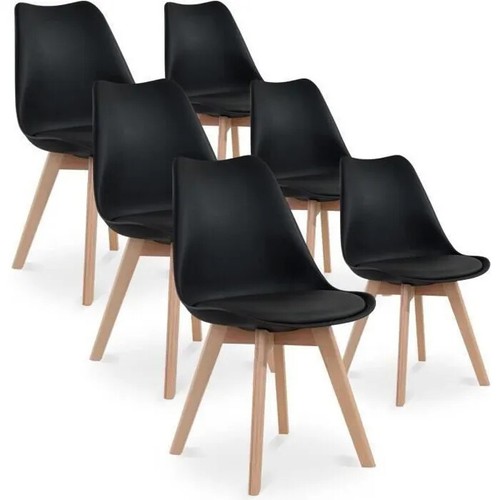 Lot chaises scandinave noirs - chaises,