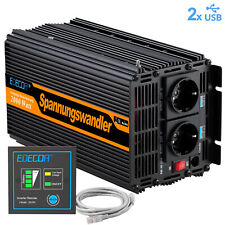 EDECOA Convertisseur 12V 220V 2000W onduleur Télécommande 5V 2.1A USB