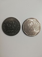 2×Pièce de 2 Francs semeuse 1979 et 1981 très bon état 