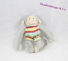 Mini peluche Singe Popi BAYARD Leo et Popi maillot rayé 12 cm (MO)