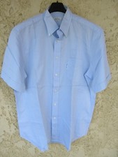 Chemise FAÇONNABLE bleu ciel poche manches courtes coton 5 XL