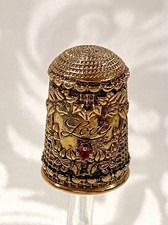 Dés à coudre Franklin Mint en argent sterling plaqué or Love