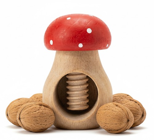 Casse noix bois - casse-noix, champignon