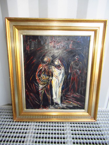 Tableau vintage huile sur - vintage,