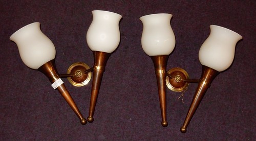 1950 paire appliques bronze - 1950',