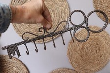 Porte clé mural vintage en forme de clé en fer forgé ,patère pour clé