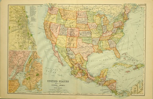 1909 ancien carte états - 1909,