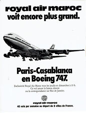 Publicité Advertising 028  1978   Royal Air Maroc  Paris-Casablanca Boeing 747