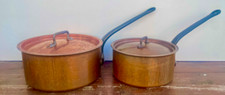 Lot de 2 casseroles avec couvercle cuivre bourgeat nickel cuivre copper 28 & 24