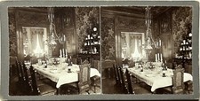 Salle à manger Art de la Table Amsterdam ? 1914 Photo Amateur Stereo Vintage 