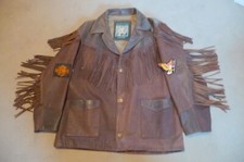 Veste Franges WESTER*HEAVEN'S KID Cuir marron 70s homme t 52 *super prix*