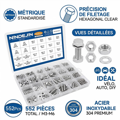 Kit 552pcs boulons écrous - 552pcs,