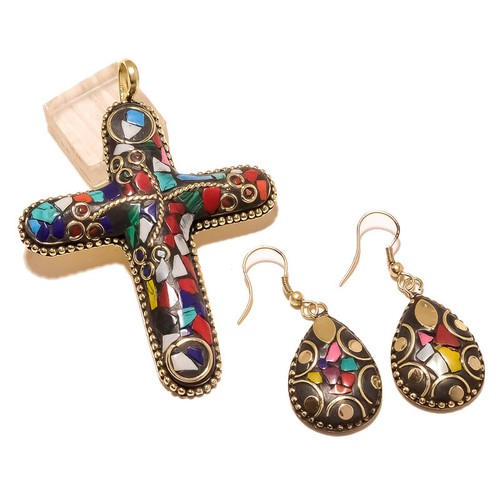 Set pendentif chaîne croix - pendentif,