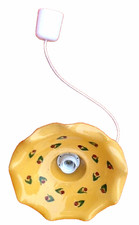 Lustre / Suspension  Abat-jour à volants  céramique émaillée  Jaune Provençal