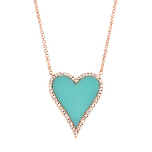 14k rose diamant - 14k, turquoise
