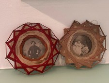 Deux cadres anciens en rubans entrecroisés – souvenirs 1914/18