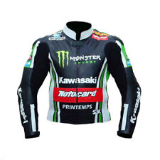 KAWASAKI Veste en Cuir Motard Veste en Cuir de Moto Veste de Motard en Cuir 56
