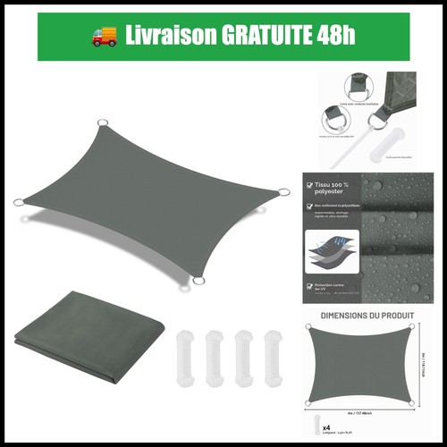 Voile ombrage rectangulaire - voile, d'ombrage