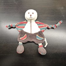 Doudou ours crème marron rayé Bukowski Adam Mathéo