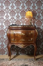 CHIFFONNIER COMMODE STYLE BAROQUE LOUIS XV PLATEAU DE MARBRE NOIR D'UN CHÂTEAU