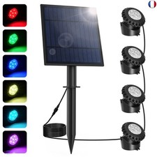 NATPOW Eclairage Solaire de Bassin, RGB Eclairage Sous-marin Projecteur de