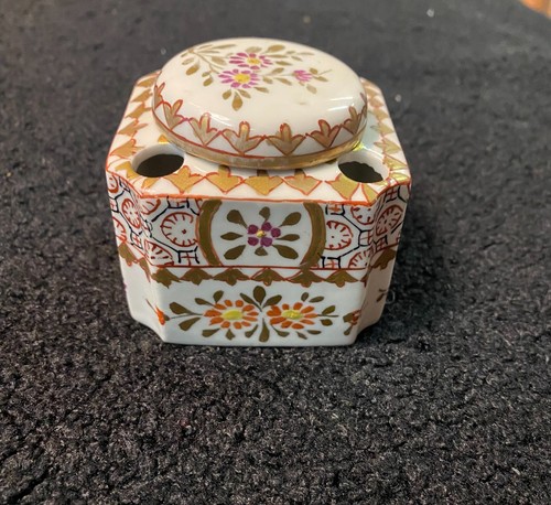 Encrier porcelaine décor - encrier,