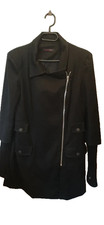 Manteau noir femme zippé