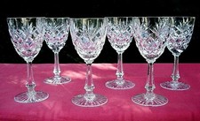 SEVRES NEVADA 6 WINE GLASSES WEINGLÄSER VERRES A VIN 15CM 15 CM CRISTAL TAILLÉ