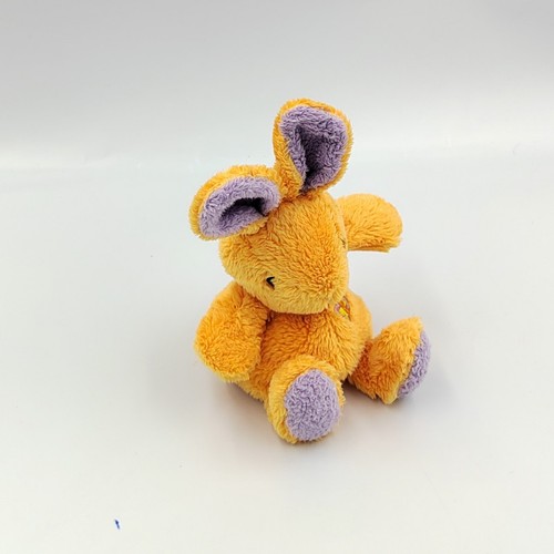 Doudou lapin orange mauve anna - orange,