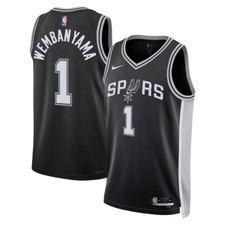 Maillot Basket SPURS Wembanyama Blanc/Noir