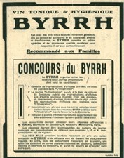 Publicité ancienne Byrrh délicieux vins de dessert 1908 issue de magazine
