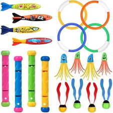 Jouets de Plongée Jouet de Natation pour Piscine 20 PCS avec Bâtons de Plongé...