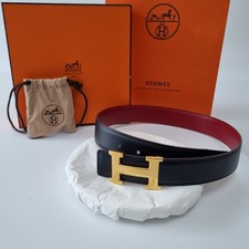 Hermes Ceinture en cuir pour femme (version d'exposition, logo H doré) 128587654