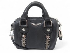 SAC A MAIN ZADIG & VOLTAIRE SUNNY NANO WHAP2026F CUIR NOIR BANDOULIERE BAG 345€