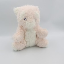 Peluche chat rose blanc