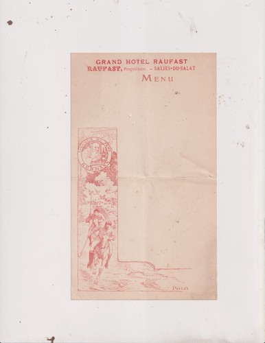 Vers 1920 menu père - vers, menu.