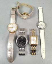 Lot 5 Montres 3 GUESS + 2 SWAROVSKI Mouvement QUARTZ Doré Argenté Décorées C37