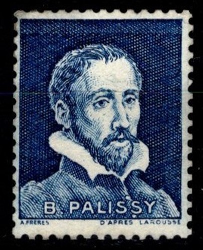 Vignette palissy bleu foncé - :,