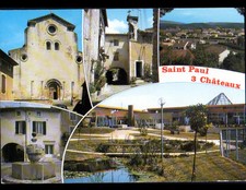 SAINT-PAUL-TROIS-CHATEAUX (26) VILLAS , FONTAINE , EGLISE & PARC en 1988