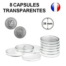 8 capsules transparentes "maple leaf" pour pièce Monnaie D38mm